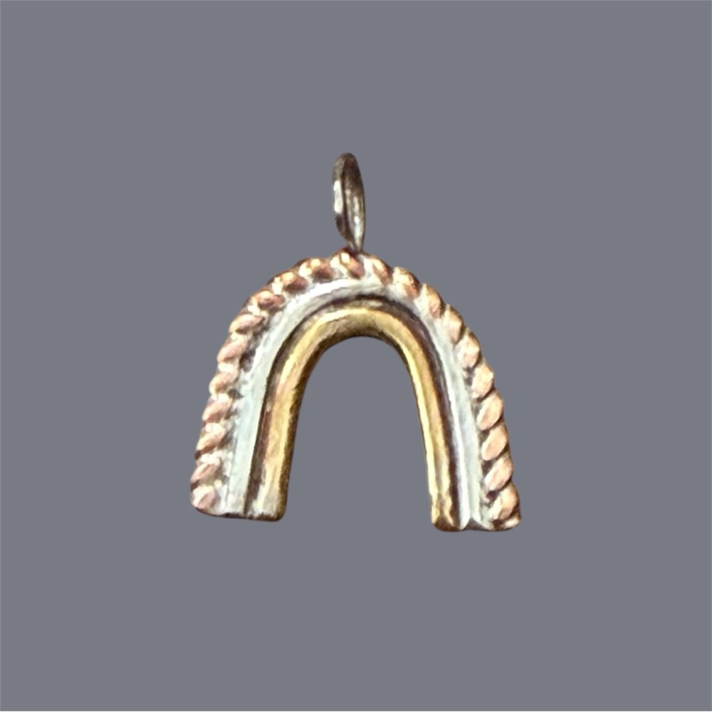 Handcrafted Sterling Silver Mixed Metal Rainbow Charm / Pendant